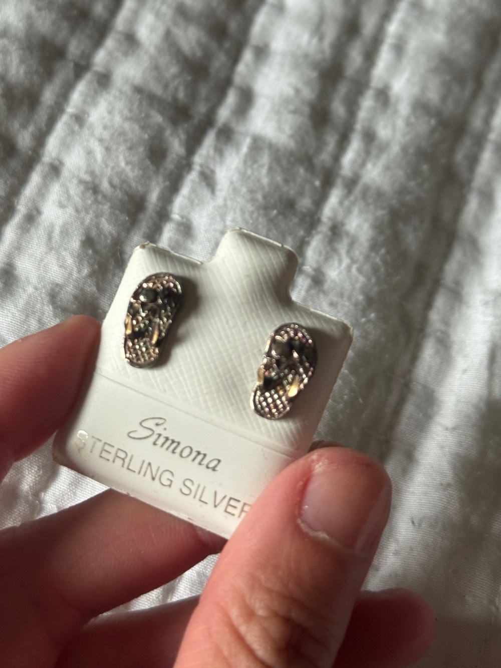 Simona Vintage Sterling Silver Flip Flop Stud Earrings NOS Florida Beach Sandals
